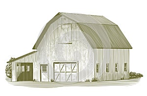 Engraved Cow Barn