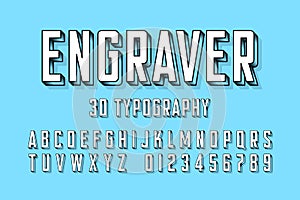 Engraved font