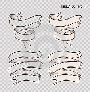 Engraved ribbons on transparent background Pg 4