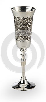 Engraved silver goblet