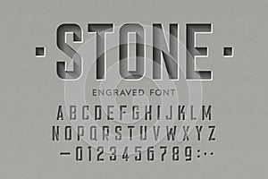 Engraved on stone font