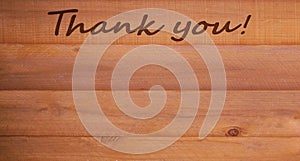 Engraved Thank You Reddish Cedar Wood Planks photo