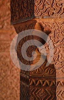 Engraved wall in Fatehpur Sikri complex, India