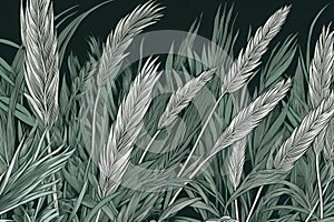 Engraved wheat botanical. Generate Ai