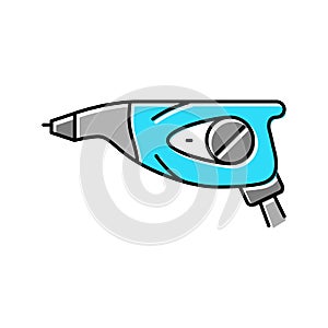 engraver tool color icon vector illustration