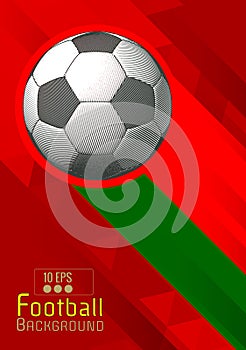 Engraving football graphic layout with color stripe on red BG photo