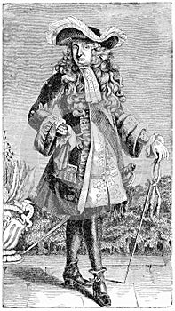 Engraving of the French king, Louis XIV