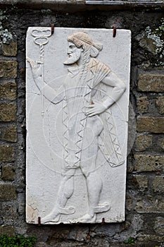 Engraving of God, Herculaneum Archaeological Site, Campania, Italy