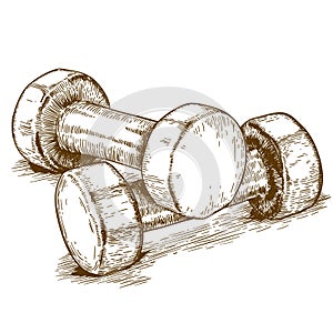 Engraving illustration of dumbbell