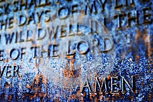 Engraving of the Lords Prayer Spiritual Religious