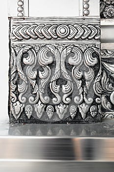 Engraving silver craft work in temple.