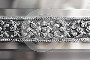 Engraving silver craft work in temple.