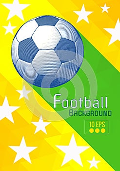 Engraving soccer ball illustration with triangle stripe and star