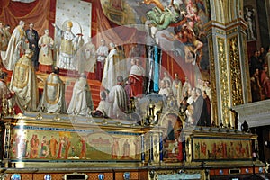 engravings in a large church in Italy