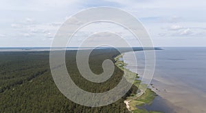 Engure Latvia Aerial view of countryside drone top view