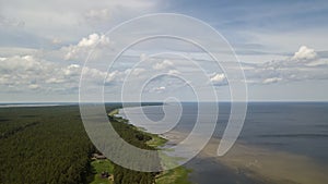 Engure Latvia Aerial view of countryside drone top view