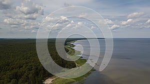 Engure Latvia Aerial view of countryside drone top view