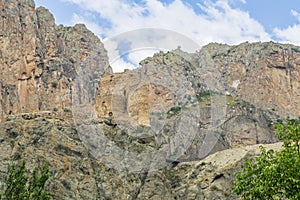 Enguzek kapi castle in high mountain in Uzundere, Erzurum, Turkey photo