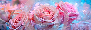 Enhance roses with a dusting of shimmering diamond dust or glitter, adding a touch of sparkle and extravagance to the