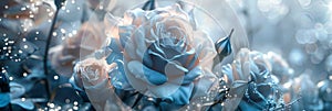 Enhance roses with a dusting of shimmering diamond dust or glitter, adding a touch of sparkle and extravagance to the