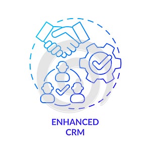 Enhanced CRM blue gradient concept icon