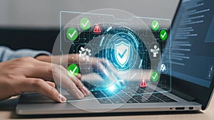 Enhanced cybersecurity interface on laptop