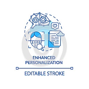 Enhanced personalization blue concept icon