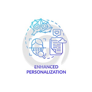 Enhanced personalization blue gradient concept icon
