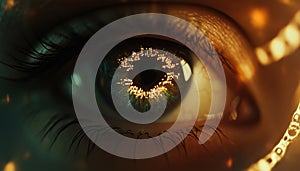 Enhanced Security And Control With Futuristic Eye Vision Backdrop