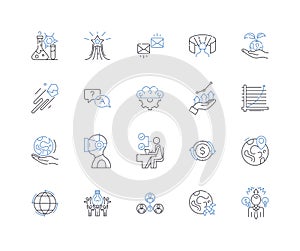 Enhancement line icons collection. Improvement, Boost, Augment, Upgrade, Progress, Refinement, Advancement vector and