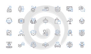 Enhancements line icons collection. Refinement, Upgrade, Amelioration, Augmentation, Improvement, Reinforcement