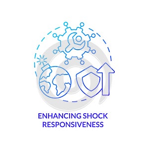 Enhancing shock responsiveness blue gradient concept icon