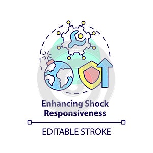Enhancing shock responsiveness concept icon
