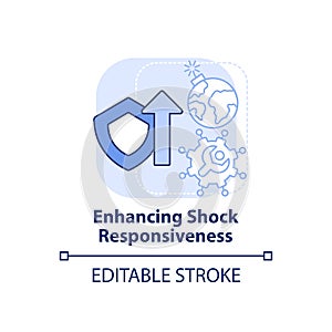 Enhancing shock responsiveness light blue concept icon