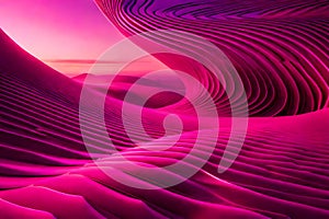 Enigmatic Beauty: Surreal Gradient Magenta-Pink Satin Texture Background with Unpredictable and Chaotic Folds with Generative AI