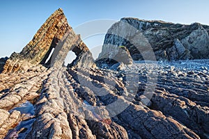 The enigmatic Blackchurch Rock, Hartland peninsular, Devon.