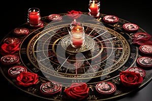 Enigmatic candlelit room. delve into the art of divination and embrace the esoteric energy