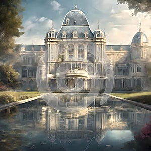 the enigmatic crystal palace: a captivating transparent image of elegance and sophistication