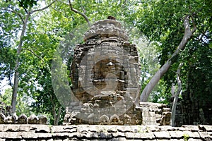 Enigmatic face-towers (Bayon Smile) of Banteay Chhmar Temple