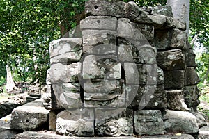 Enigmatic face-towers (Bayon Smile) of Banteay Chhmar Temple