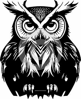 Enigmatic Flight: Breathtaking Owl Vector Design