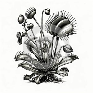 Enigmatic Flora: AI Rendered Carnivorous Plant Drawing