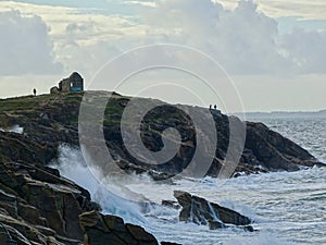 Enigmatic Ruins of Pointe du Percho on Quiberon\'s CÃÂ´te Sauvage: A Journey Through Time Amidst the Power of Nature photo