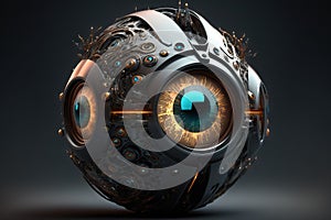 enigmatic spherical against a dark background. Concept for science fiction