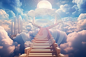 Enigmatic Stairway to heaven. Generate Ai