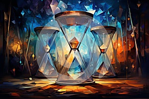 Enigmatic time-warping hourglasses in Fantasy - Generative AI