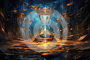 Enigmatic time-warping hourglasses in Fantasy - Generative AI