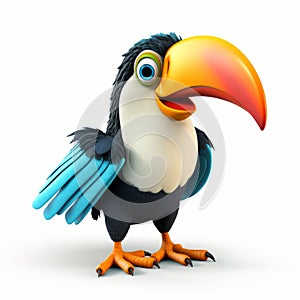 Enigmatic Tropics: 3d Render Of A Colorful Toucan Cartoon