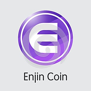 Enjin Coin Digital Currency Coin. Vector Icon of ENJ.