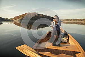 Enjoy autumn canoe ride